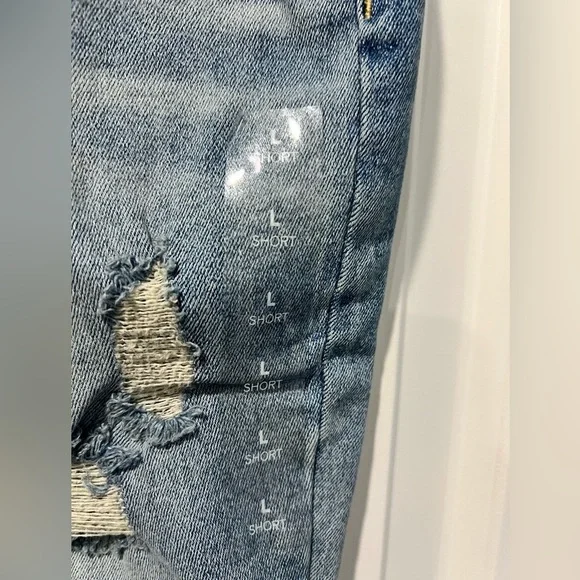 New NWT Maurice’s distressed high rise jeans jeggings denim flex L large short - Picture 3 of 11